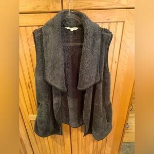 Women's Charcoal Open Front Fleece Vest